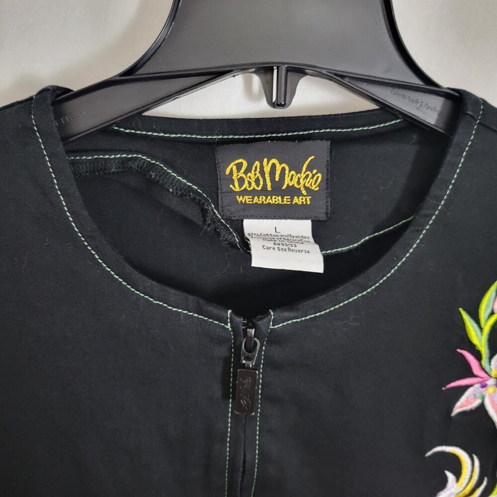 Bob Mackie Wearable Art Blazer Jacket Large Cockatoo bird embroidered Artsy - Picture 8 of 11